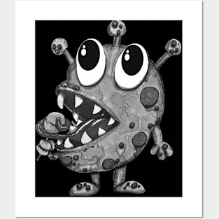 Funny Monster With A Lollipop Posters and Art